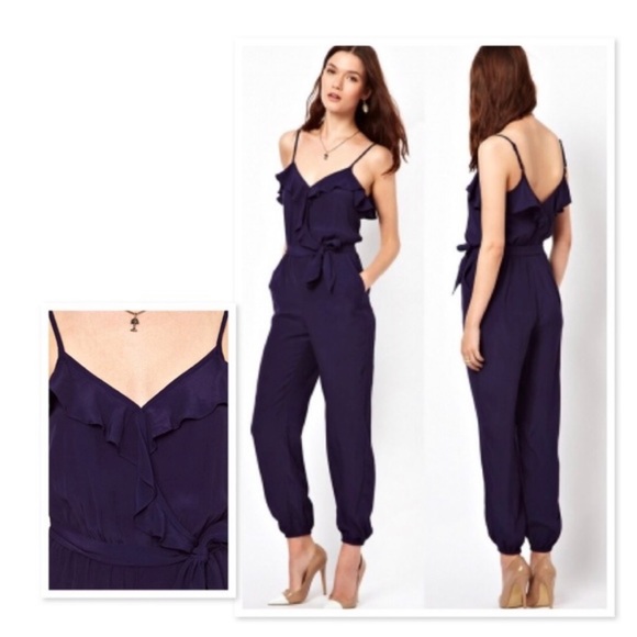 American Eagle Black Ruffle Jogger Jumpsuit - Picture 5 of 16